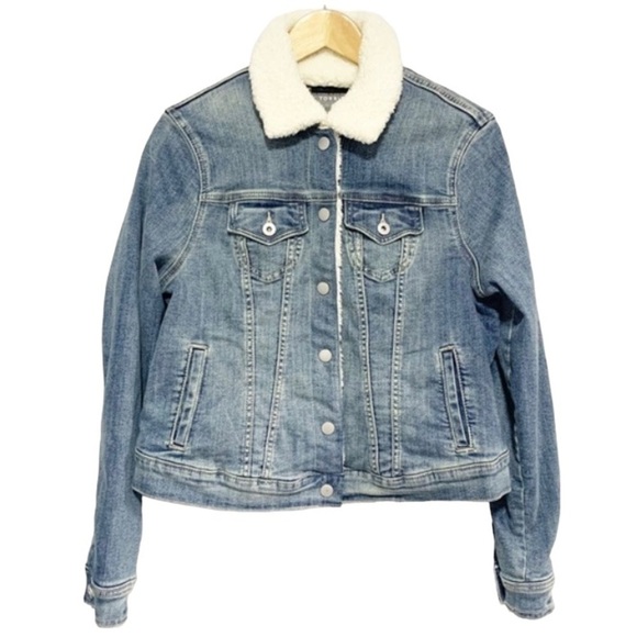 TORRID Denim Trucker Sherpa Jacket Size 00 - Picture 2 of 16